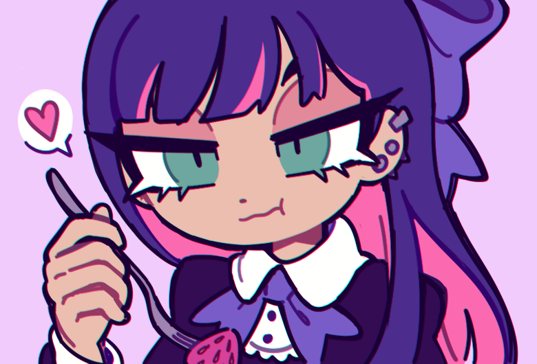1girl, :t, black_shirt, bow, buttons, clenched_hand, closed_mouth, collar