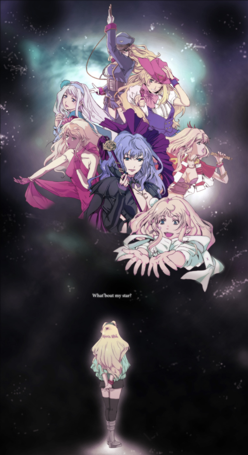 blue_eyes, blue_hair, bracelet, breasts, cleavage, cowboy_hat, dress, english