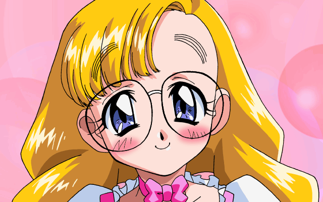 1999, 1girl, animated, animated_gif, anna_miller, blonde_hair, blue_eyes, blush