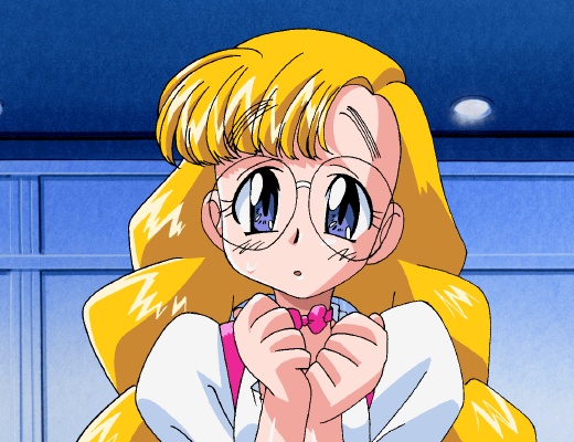 1999, 1girl, animated, animated_gif, anna_miller, blonde_hair, blue_eyes, blush