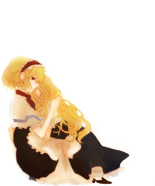 alice_margatroid, aria_(harahachibunme), blonde_hair, capelet, hairband, hug, kirisame_marisa, multiple_girls