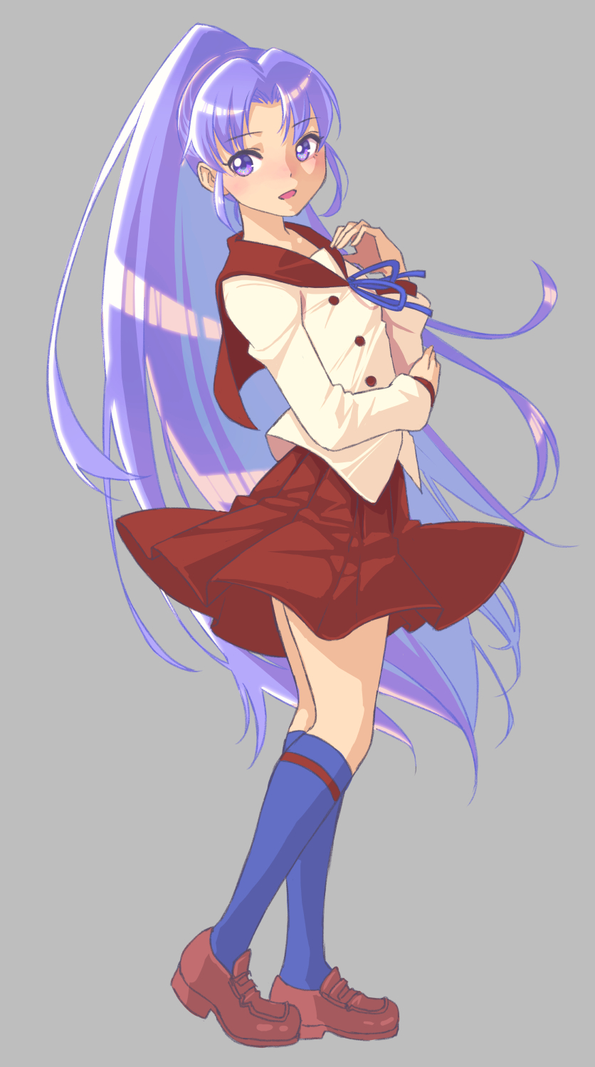 1girl, cure_fortune, earrings, full_body, grey_background, hair_ornament, happinesscharge_precure!, heart