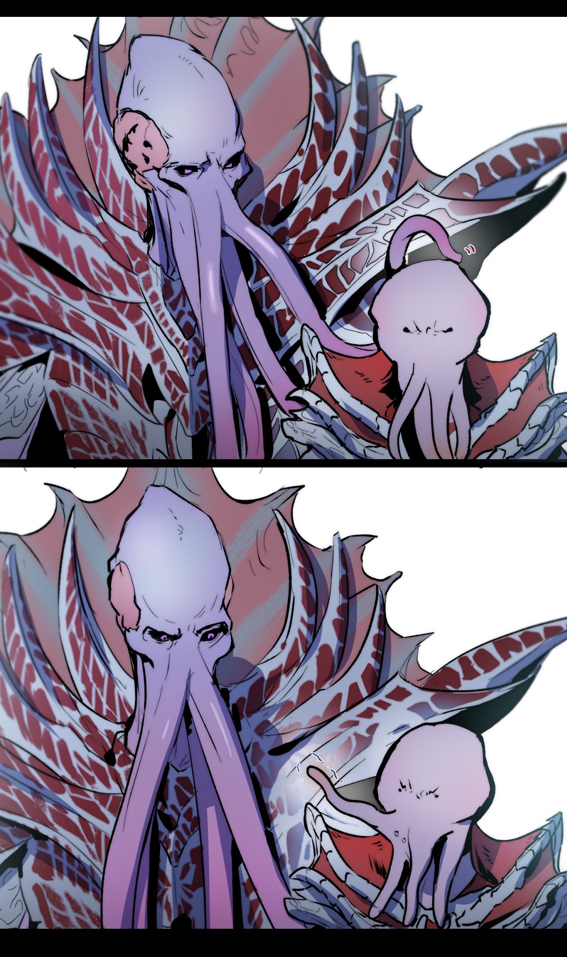 1boy, 1other, alternate_species, baldur's_gate, baldur's_gate_3, black_sclera, colored_sclera, colored_skin