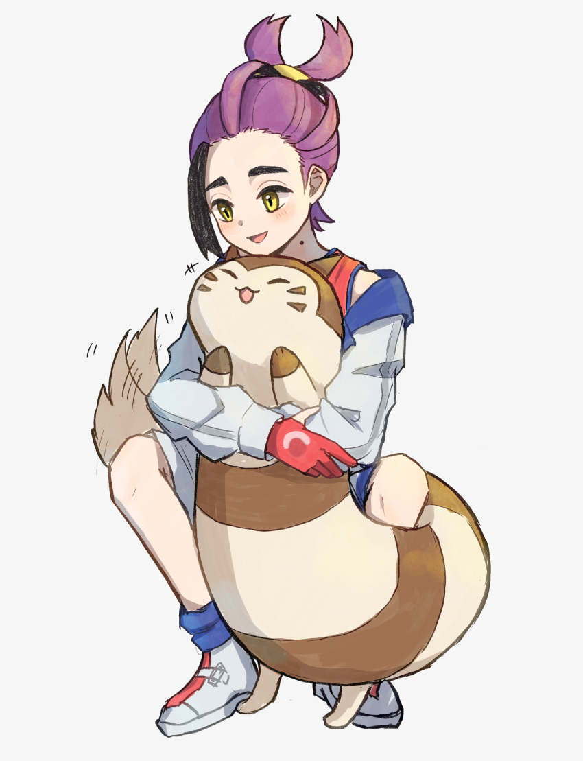 +++, 1boy, absurdres, black_hair, blush, commentary_request, ebi-chan_(tvyd2583), furret