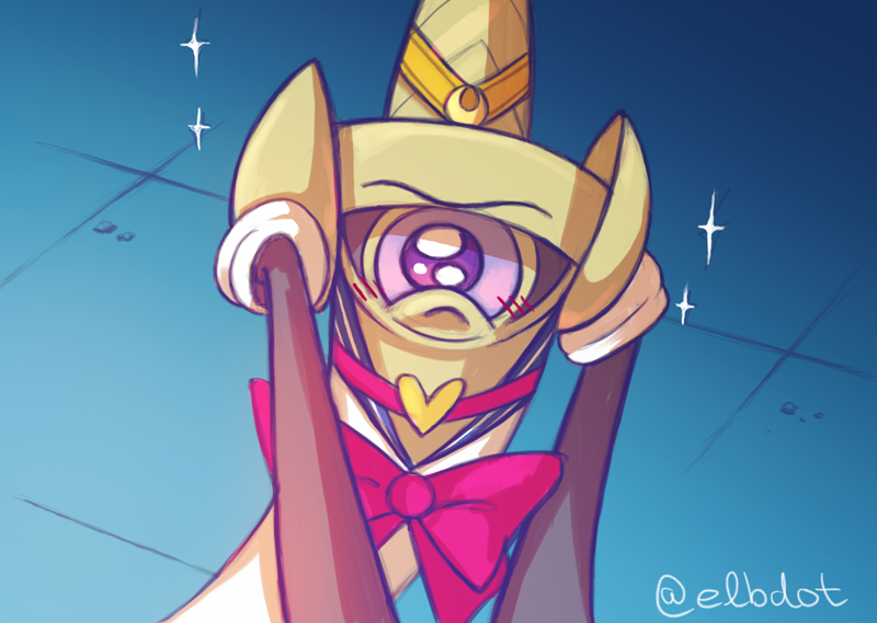aegislash, artist_name, bishoujo_senshi_sailor_moon, blush, bow, bowtie, clothed_pokemon, commentary