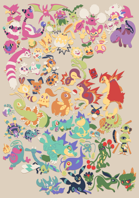 :d, aipom, alternate_color, amehatobook, ampharos, ariados, azumarill, bayleef