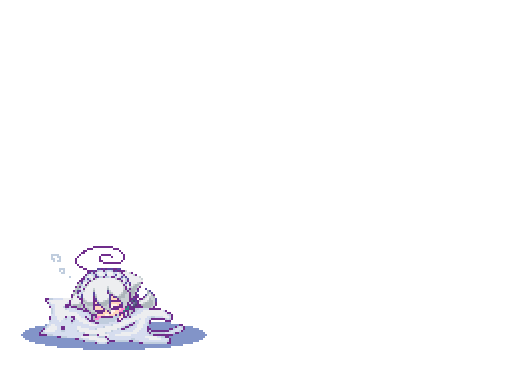 dog_ears, dog_tail, inu_sakuya, izayoi_sakuya, monokuro_sai, pixel_art, sleeping, stuffed_animal