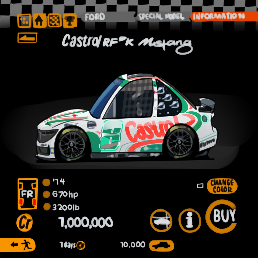 absurdres, brad_keselowski, car, castrol, character_select, chibi, english_commentary, ford