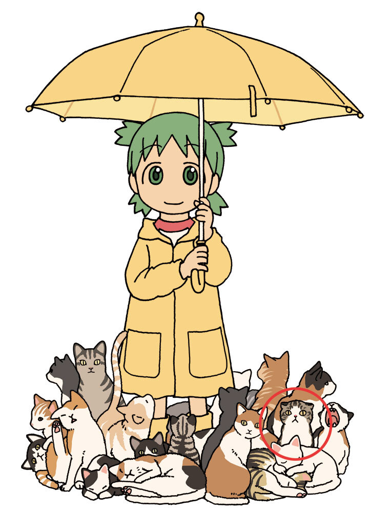 1girl, animal, annotated, azuma_kiyohiko, black_cat, boots, calico, cat