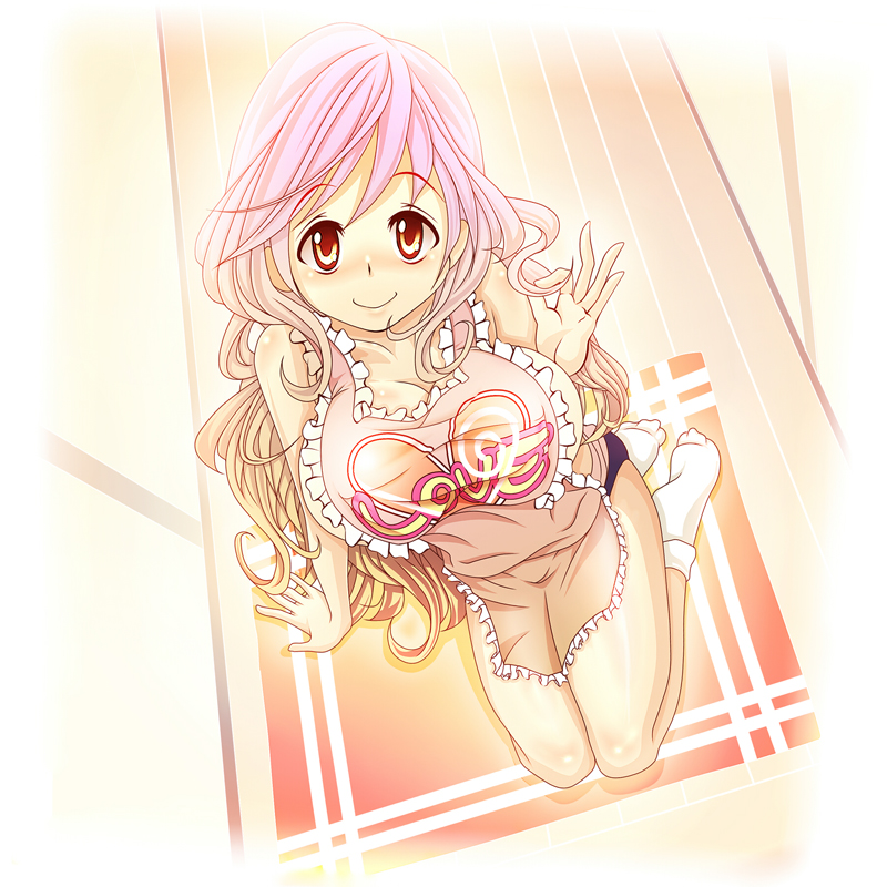 blonde_hair, breasts, clothes_writing, gradient_hair, hijiri_byakuren, huge_breasts, long_hair, multicolored_hair