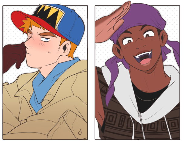 2boys, baseball_cap, black_hair, blonde_hair, blue_eyes, blush, bokujou_monogatari, bokujou_monogatari:_mineral_town_no_nakama_tachi