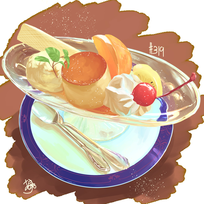 absurdres, cherry, dessert, food, food_focus, fruit, highres, ice_cream