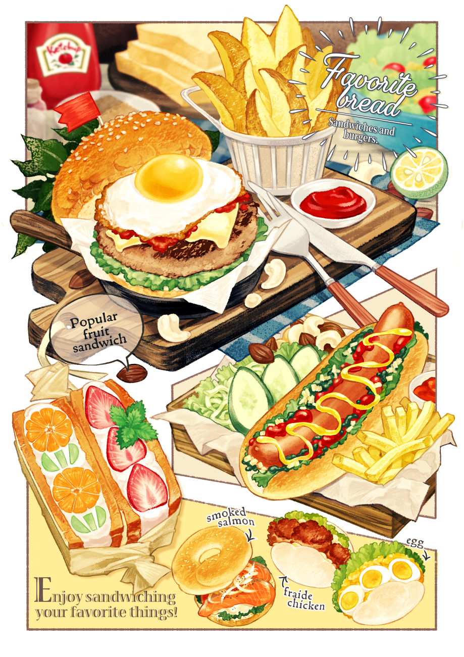 bagel, bread, burger, cheese, cucumber, fast_food, fish_(food), food
