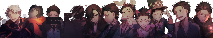 absurdres, animal_ears, beatrice_(re:zero), black_robe, blue_eyes, blue_robe, brown_eyes, brown_hair