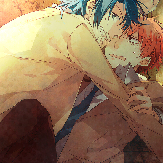 androgynous, angel_beats!, blue_eyes, blue_hair, futaba_hazuki, hinata_(angel_beats!), male, multiple_boys