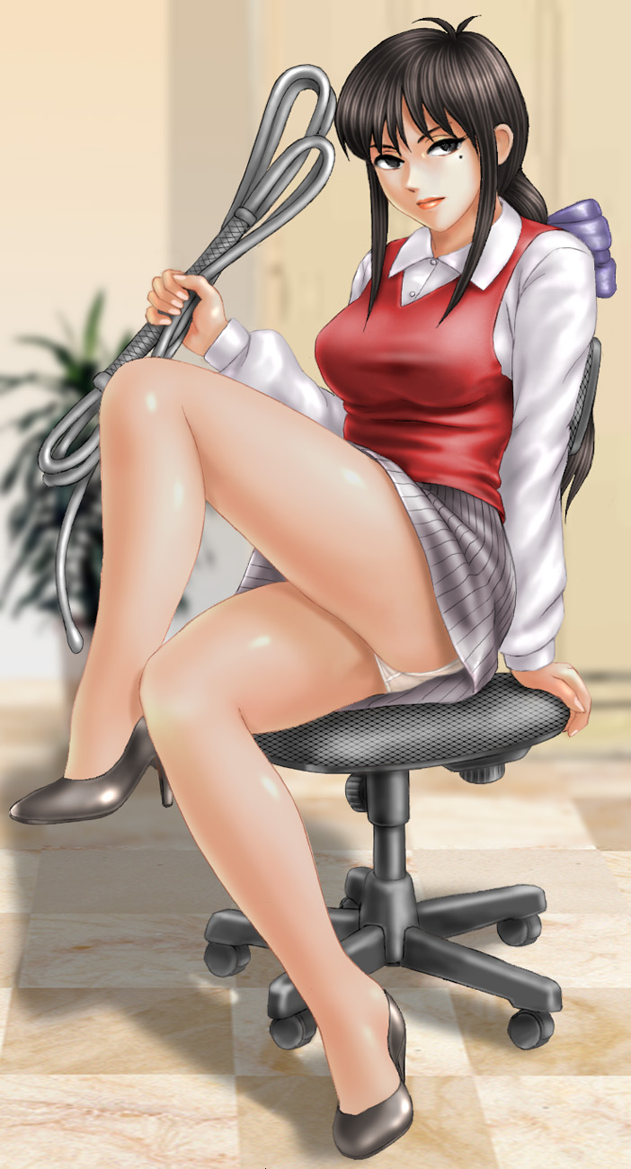 breasts, character_request, crossed_legs, enomoto_(anime), high_heels, highres, kuzuhara_yukari, legs