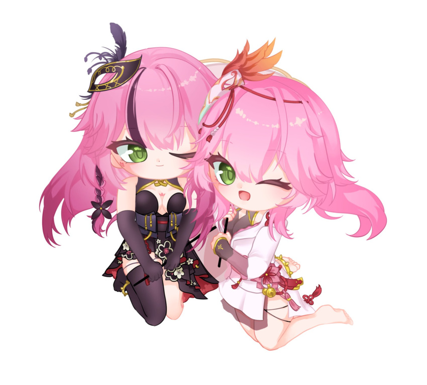 1girl, dress, green_eyes, highres, lan_(tower_of_fantasy), looking_at_viewer, pink_hair, tower_of_fantasy