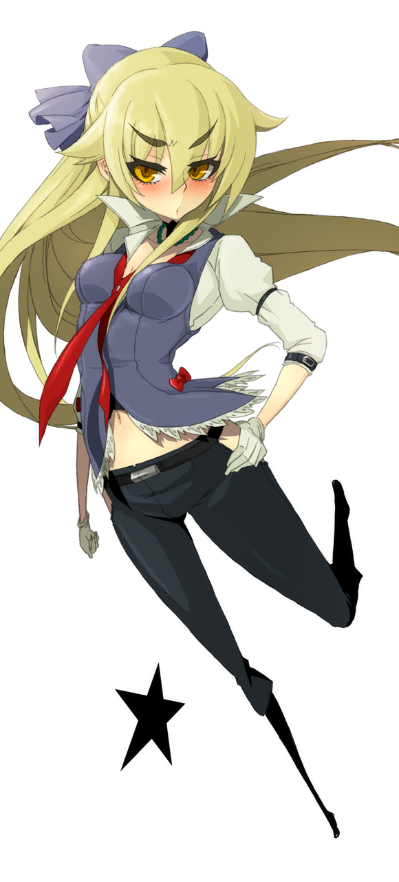 blonde_hair, blush, bow, cosplay, dougan_calpis_con, foreshortening, gloves, hair_bow
