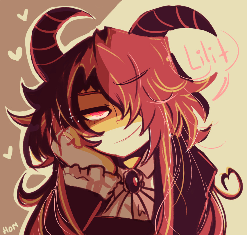 1boy, arm_support, demon_boy, demon_horns, doodles, funamusea, genderswap, genderswap_(ftm)