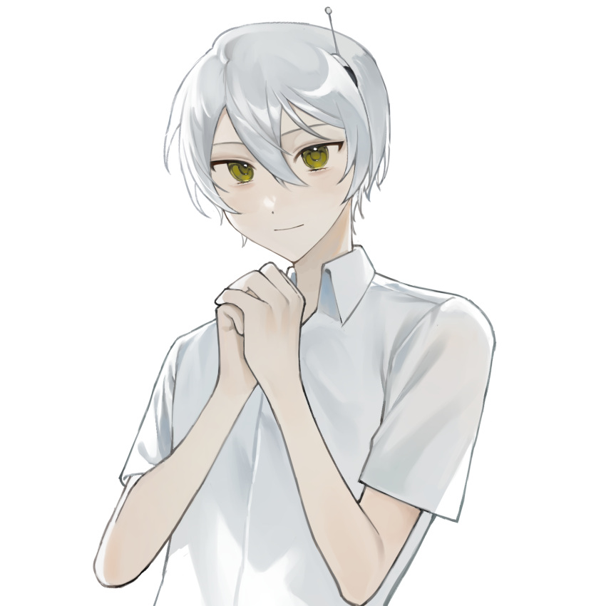 1boy, closed_mouth, collared_shirt, commentary, eyebrows_hidden_by_hair, hair_between_eyes, highres, kyoko_(akakikyoko)