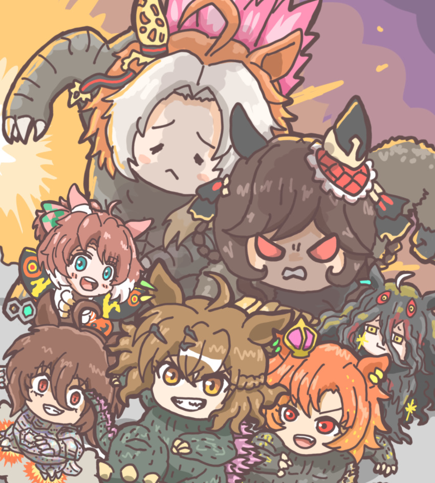 =_=, agnes_tachyon_(umamusume), ahoge, animal_ears, aqua_eyes, braid, braided_hair_rings, commentary_request