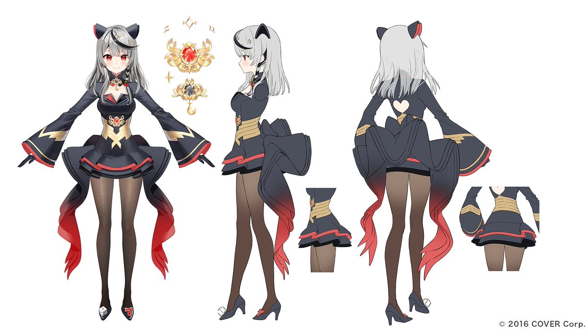1girl, a-pose, artist_request, asymmetrical_footwear, back_cutout, bell_sleeves, black_dress, black_footwear