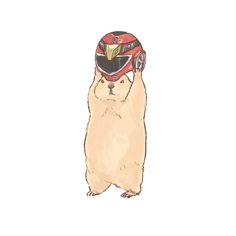 animal_focus, body_fur, brown_fur, commentary, cosplay, engine_sentai_go-onger, full_body, go-on_red