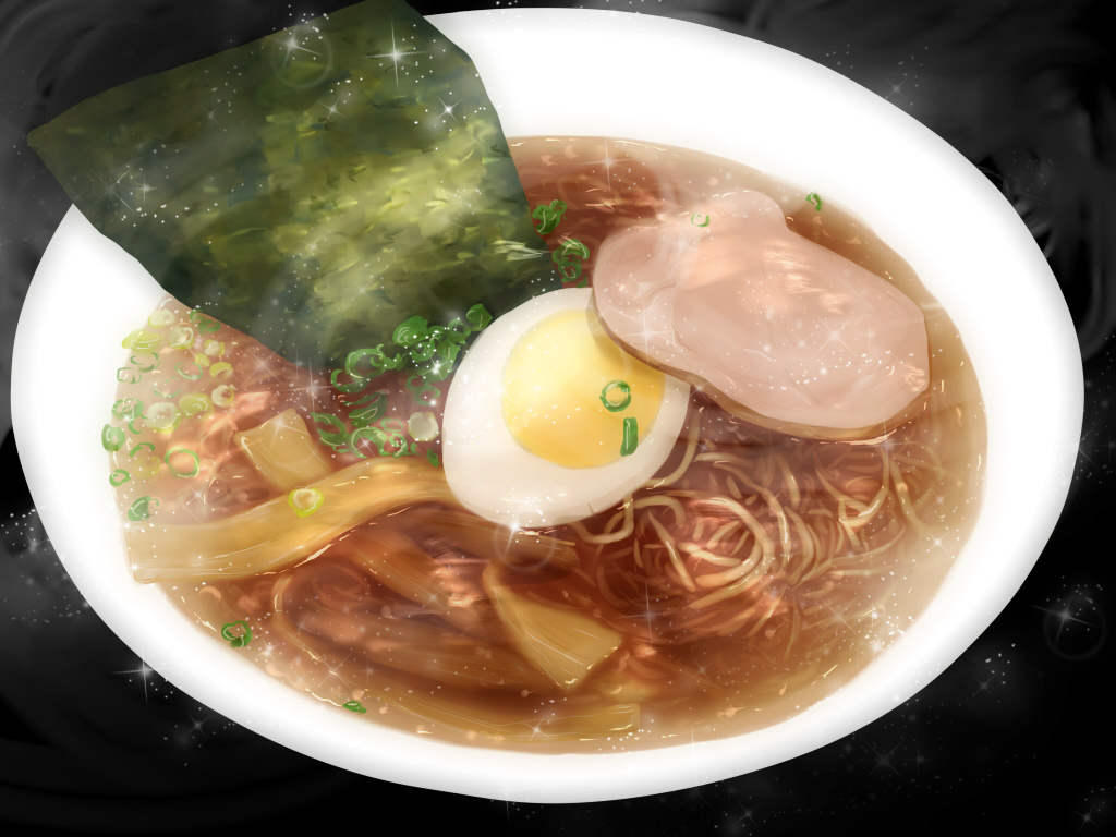 bowl, egg_(food), food, food_focus, meat, mituki, no_humans, noodles