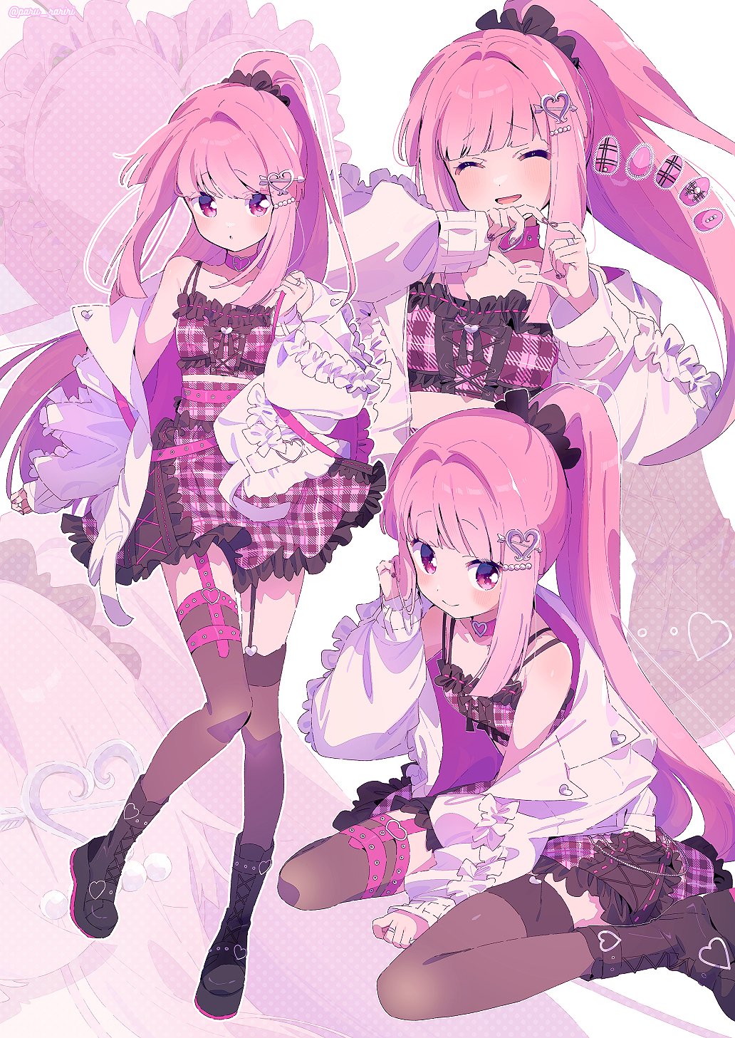 1girl, alternate_costume, alternate_hairstyle, ankle_boots, arm_at_side, armpit_crease, arrow_hair_ornament, bare_shoulders