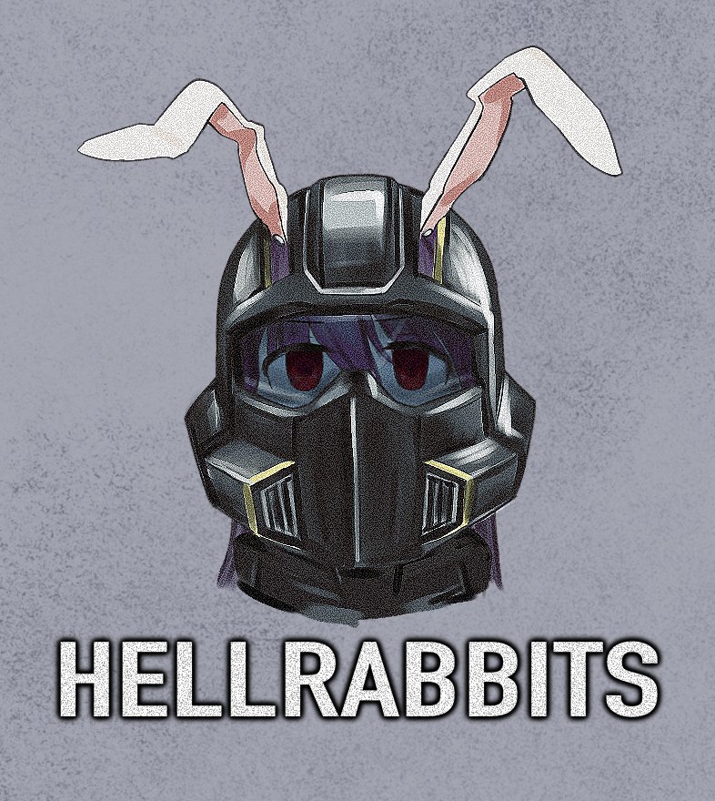 1girl, animal_ears, commentary, cosplay, ears_through_headwear, grey_background, head_only, helldiver_(helldivers)