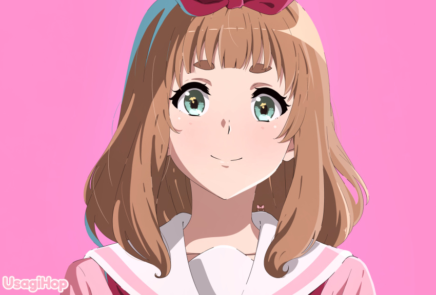 artist_name, blue_eyes, brown_hair, close-up, hair_ribbon, hibike!_euphonium, highres, long_hair