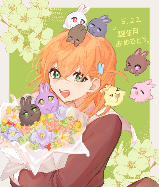 >_<, >_o, 1girl, :>, :<, :d, ^_^, animal_on_head