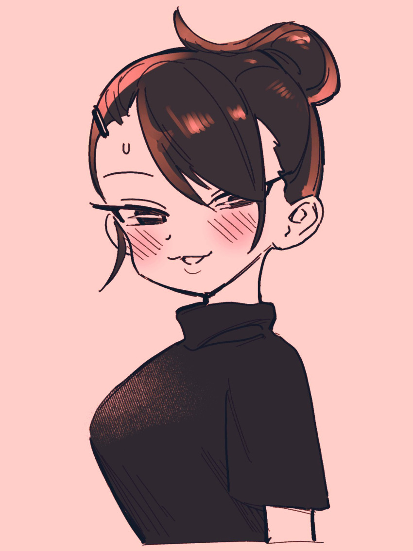 1girl, blush, breasts, eisu_(eith), eyelashes, forehead, hair_ornament, hair_over_one_eye