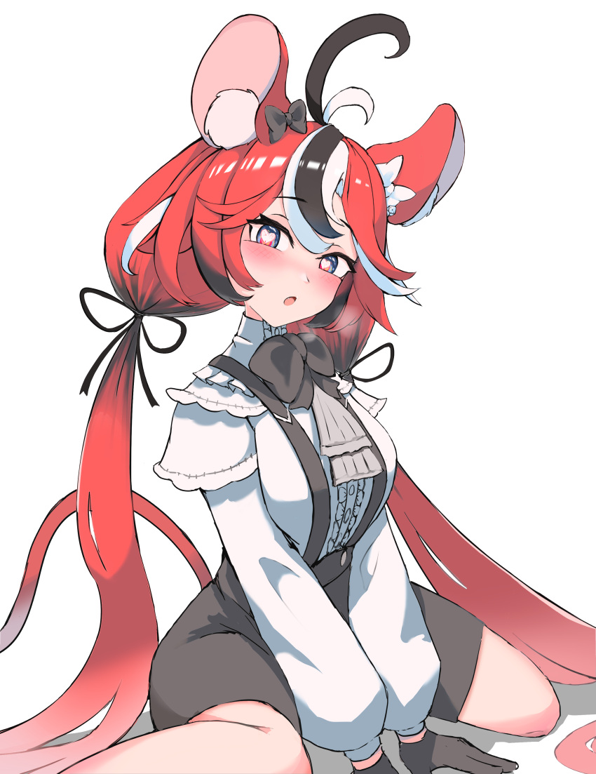 1girl, absurdres, ahoge, animal_ears, black_bow, blue_eyes, blush, bow
