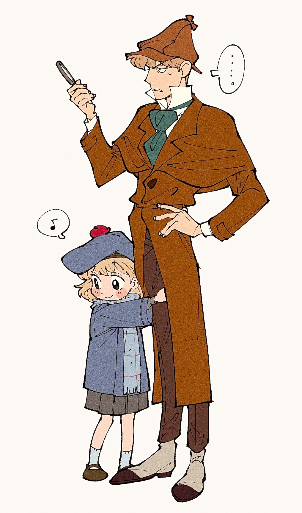 ..., 1boy, 1girl, ascot, basil_(mouse), black_eyes, blonde_hair, blue_hat