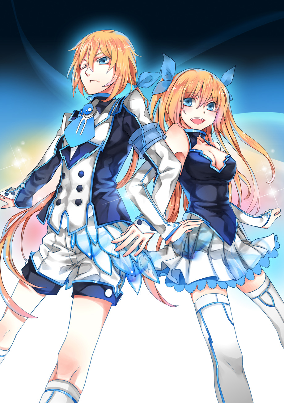 blonde_hair, dual_persona, genderswap, hakonekohime, highres, microsoft, os, silverlight