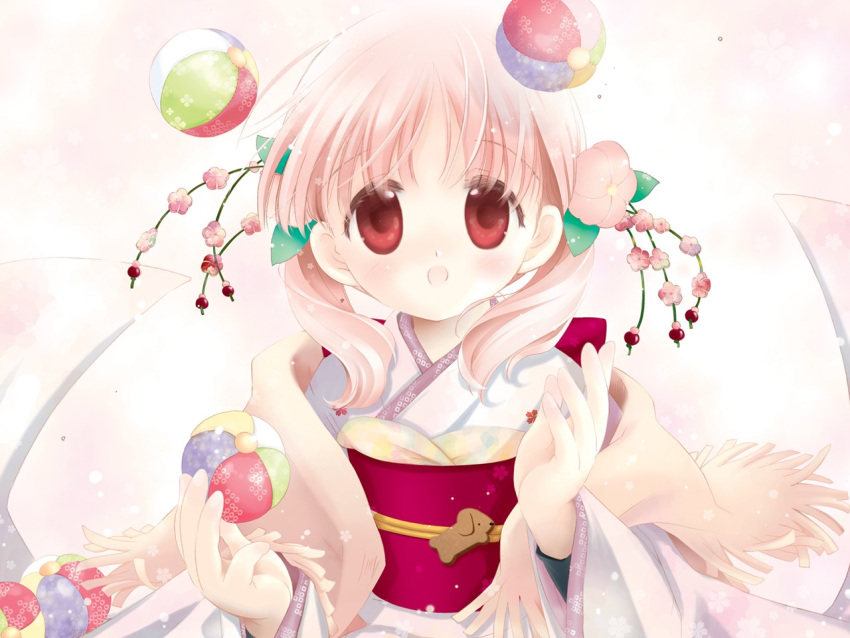 japanese_clothes, kiriyama_sakura, mitaonsha, pink_hair, red_eyes, sakura_musubi