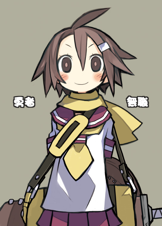 1girl, ahoge, blush_stickers, brown_hair, comiket_74, commentary_request, cover, cover_page