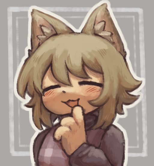 1girl, :3, animal_ear_fluff, animal_ears, blonde_hair, blush, border, closed_eyes