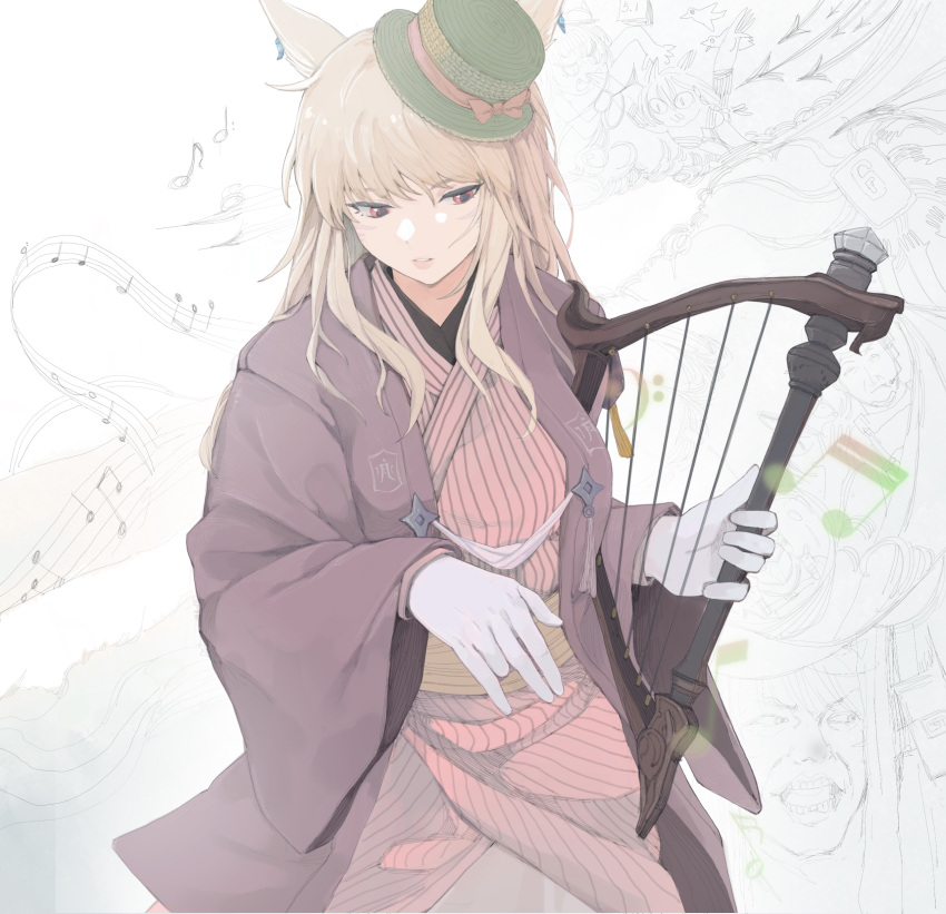1girl, :3, absurdres, animal_ear_piercing, animal_ears, blonde_hair, brh, cat_ears