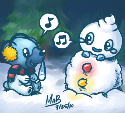 cubchoo, earmuffs, emoticon, no_humans, pokemon, pokemon_(creature), pokemon_(game), pokemon_black_and_white