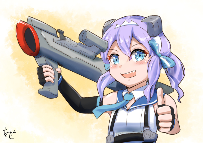 1girl, akashieru, aqua_necktie, artist_logo, black_gloves, blue_eyes, blue_sailor_collar, commentary_request