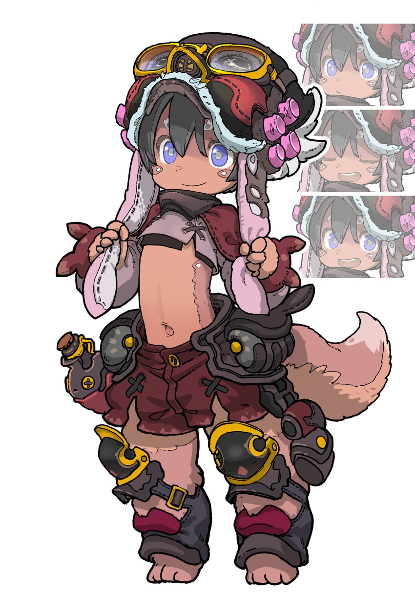 1boy, absurdres, armor, barefoot, black_collar, black_hat, blue_eyes, bright_pupils