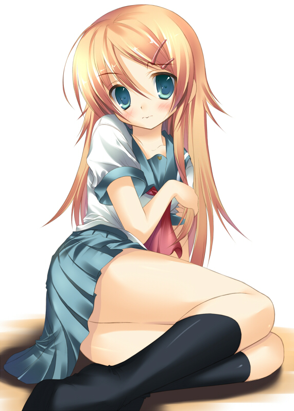 blush, hair_ornament, hairclip, kibou_tsubame, kousaka_kirino, long_hair, nozomi_tsubame, orange_hair