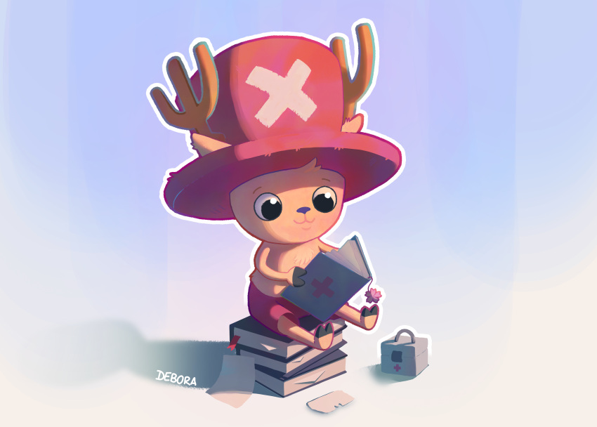 1boy, absurdres, animal_ears, antlers, antlers_through_headwear, artist_name, black_eyes, book