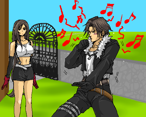 1boy, 1girl, :o, beatboxing, belt, black_gloves, black_jacket, black_pants