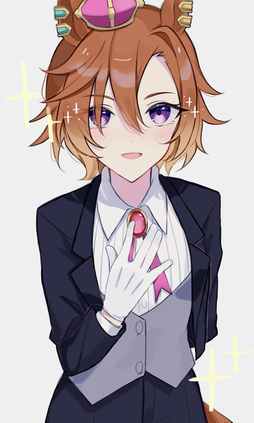 1girl, animal_ears, arm_behind_back, black_jacket, black_pants, black_suit, butler, collared_shirt
