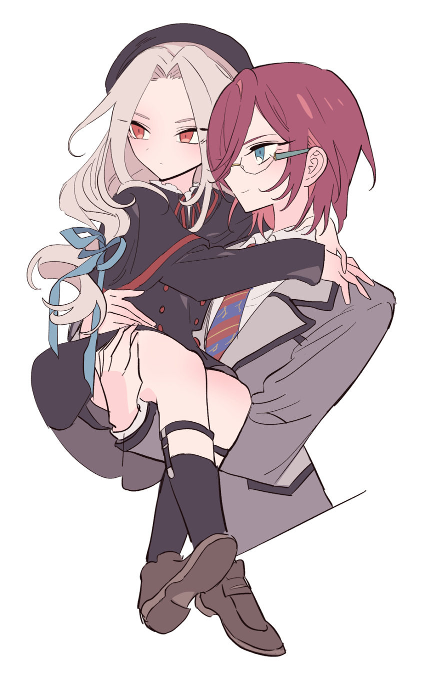2boys, adam_(ensemble_stars!), aged_down, bad_id, bad_pixiv_id, beret, black_coat, black_hat