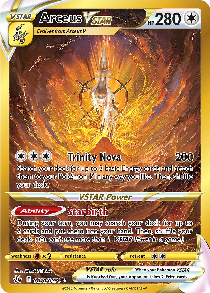 arceus, card_(medium), character_name, clouds, cloudy_sky, egawa_akira, english_text, looking_at_viewer