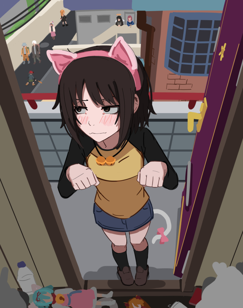 6+girls, amane_misa, animal_ears, apartment, cat_ears, character_request, crossover, death_note